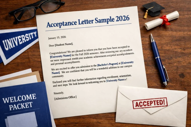 Acceptance Letter Sample 2026